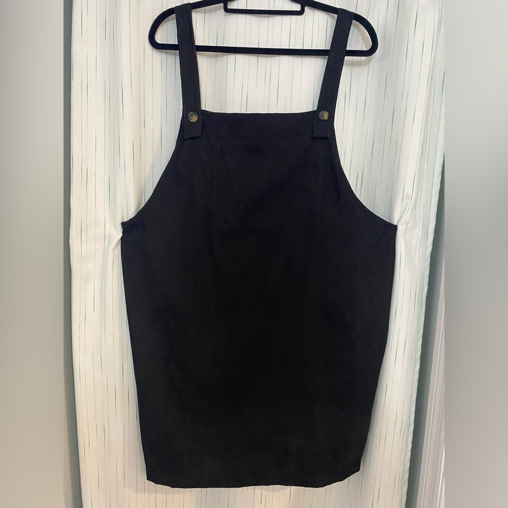 SHEIN Black Mini Jumped Dress with Button Straps